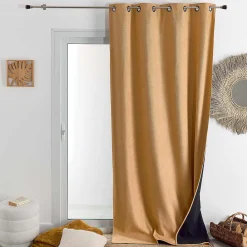 Online Home Maison Rideau thermique phonique et semi occultant KONFOR (140x260 cm - Jaune Ocre)