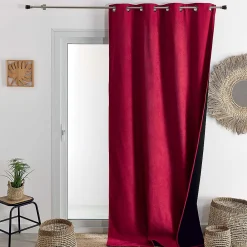 Clearance Home Maison Rideau thermique phonique et semi occultant KONFOR (140x300 cm - Rouge)