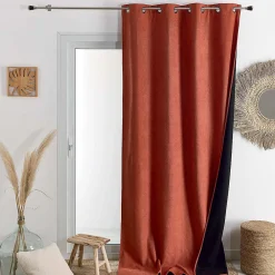 Online Home Maison Rideau thermique phonique et semi occultant KONFOR (140x180 cm - Terracotta)