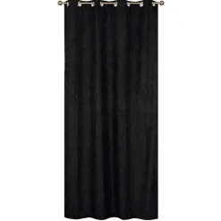 Best Dylrev Rideau Thermique suédine doublé polaire 140x240cm, Prêt a Poser, Noir