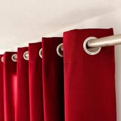 Sale Home Maison Rideau uni isolant et thermique (140x240 cm - Rouge)