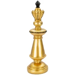 Clearance Mauro Ferretti Roi des échecs en résine doré et noir 11x32,5 cm