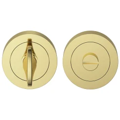 Clearance GoodHome Rosace de fonction rond à visser à condamnation Duod effet laiton or Ø50mm