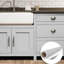 Ambiance Sticker Rouleau adhésif Imperméable Vinyle au Mètre - Sticker Lavable Cuisine Meuble Armoire Porte - 60cmx3m - Gris clair* Sticker Et Adhésif Décoratif