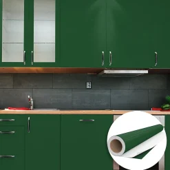 Online Ambiance Sticker Rouleau adhésif Imperméable Vinyle au Mètre - Sticker Lavable Cuisine Meuble Armoire Porte - 60cmx2m - Vert foncé