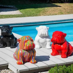 Wanda Collection Sculpture contemporaine bulldog 40cm noir* Statue Décorative