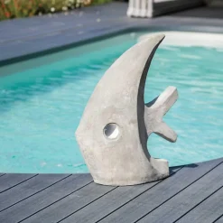 Wanda Collection Sculpture contemporaine poisson 78 cm gris