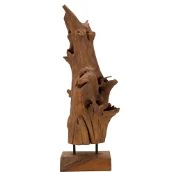 Mauro Ferretti Sculpture en bois brun 23x27x64 cm* Statue Décorative