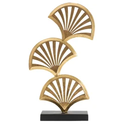 Mauro Ferretti Sculpture en métal doré avec base rectangulaire noire 23,5x10x44 cm* Statue Décorative