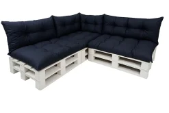 Setgarden Set 7 coussins palette assises 120x60 dossiers + 120x40 kit coussins canapé de jardin Bleu coussins pour mobilier de jardin* Coussin Palette