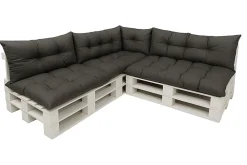 Setgarden Set 7 coussins palette, assises 120x80 dossiers + 120x40 kit coussins canapé de jardin Anthracite coussins pour mobilier de jardin* Coussin Palette