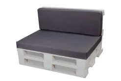 Setgarden Set coussins palette 120x80 / 120x40cm Anthracite Coussins de jardin avec housses amovibles pour une utilisation int/ext.* Coussin Palette