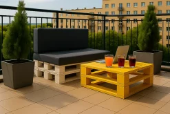 Setgarden Set coussins palette 120x80 / 120x40cm Anthracite Coussins de jardin avec housses amovibles pour une utilisation int/ext.* Coussin Palette