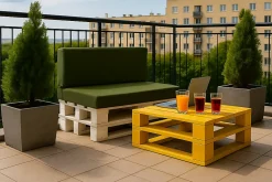 Setgarden Set coussins palette 120x50 / 120x40cm Vert Coussins de jardin avec housses amovibles pour une utilisation int/ext.* Coussin Palette