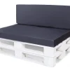Setgarden Set coussins palette 120x80 / 120x50cm Bleu foncé Coussins de jardin avec housses amovibles pour une utilisation int/ext.* Coussin Palette
