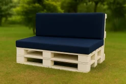 Setgarden Set coussins palette 120x80 / 120x50cm Bleu foncé Coussins de jardin avec housses amovibles pour une utilisation int/ext.* Coussin Palette