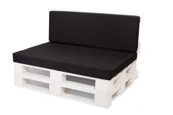 Setgarden Set coussins palette 120x50 / 120x40cm Noir Coussins de jardin avec housses amovibles pour une utilisation int/ext.* Coussin Palette