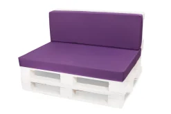 Setgarden Set coussins palette 120x60 / 120x40cm Violet Coussins de jardin avec housses amovibles pour une utilisation int/ext.