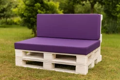 Setgarden Set coussins palette 120x60 / 120x40cm Violet Coussins de jardin avec housses amovibles pour une utilisation int/ext.