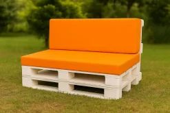 Setgarden Set coussins palette 120x80 / 120x40cm Orange Coussins de jardin avec housses amovibles pour une utilisation int/ext.* Coussin Palette