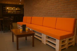 Setgarden Set coussins palette 120x80 / 120x40cm Orange Coussins de jardin avec housses amovibles pour une utilisation int/ext.* Coussin Palette