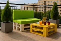 Setgarden Set coussins palette 120x60 / 120x50cm Citron vert Coussins de jardin avec housses amovibles pour une utilisation int/ext.* Coussin Palette