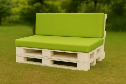 Setgarden Set coussins palette 120x60 / 120x50cm Citron vert Coussins de jardin avec housses amovibles pour une utilisation int/ext.* Coussin Palette