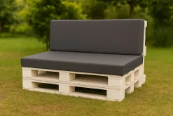 Setgarden Set coussins palette 120x50 / 120x50cm Anthracite Coussins de jardin avec housses amovibles pour une utilisation int/ext.* Coussin Palette