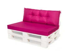 Setgarden Set coussins pour palettes 120x60 cm, housse d'assise amovible, coussins de dossier matelassés 120x50 cm Rose coussins palettes* Coussin Palette