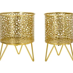 Mauro Ferretti Set de 2 cachepots en métal doré Holderpiny* Vase Décoratif
