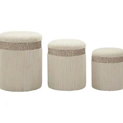 Mauro Ferretti Set de 3 poufs coffre en MDF Curtain* Pouf Et Poire