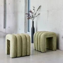 Sweeek Set de 2 poufs contemporains en tissu vvert* Pouf Et Poire