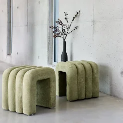 Sweeek Set de 2 poufs contemporains en tissu vvert* Pouf Et Poire