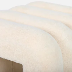 Sweeek Set de 2 poufs contemporains en tissu beige* Pouf Et Poire