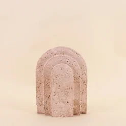 Outlet Ornami Set de 2 serre-livres imitation travertin forme arche