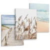 Clearance Muralo Set De Tableaux Plage Mer Pont Plantes 90cm x 40cm - Parfait pour décorer votre salon, chambre ou bureau avec un design unique et