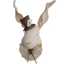 Sevira Kids Trophée mural Lapin Pays des Merveilles en lin décoration chambre bébé enfant