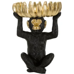 Mauro Ferretti Singe en résine noire 23x31,5 cm* Statue Décorative