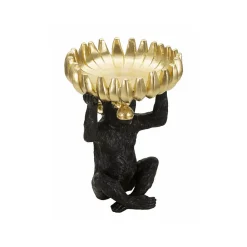 Mauro Ferretti Singe en résine noire 23x31,5 cm* Statue Décorative