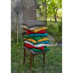 Online Altobuy SOPHIE - Coussin de Chaise Matelassé 38x38cm Coton Coloris Paon