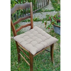 Altobuy SOPHIE - Coussin de Chaise Matelassé 38x38cm Coton Coloris Nuage* Galette De Chaise