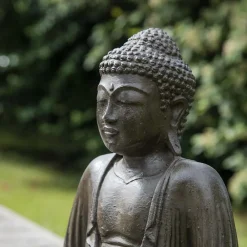 Wanda Collection Statue bouddha assis position offrande brun 42 cm* Statue Décorative
