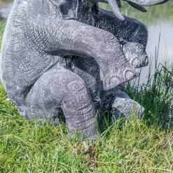 Discount Wanda Collection Statue éléphant patiné noir gris assis 95 cm