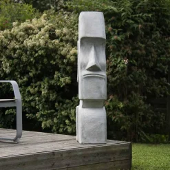 Wanda Collection Statue moaï île de pâques jardin zen 1m20* Statue Décorative