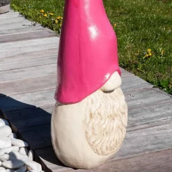 Wanda Collection Statue moderne jardin tomte suédois rose 50 cm* Statue Décorative
