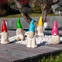 Wanda Collection Statue moderne jardin tomte suédois rose 50 cm* Statue Décorative