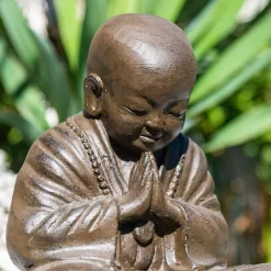 Hot Wanda Collection Statue moine shaolin brun antique 40 cm