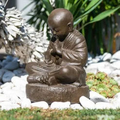Hot Wanda Collection Statue moine shaolin brun antique 40 cm