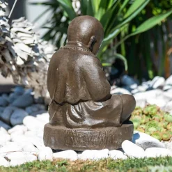 Hot Wanda Collection Statue moine shaolin brun antique 40 cm