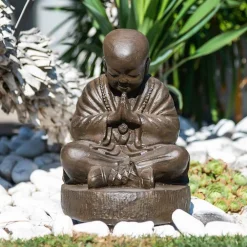 Hot Wanda Collection Statue moine shaolin brun antique 40 cm